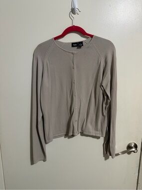 Mossimo Supply Co. Beige Button-Front Lightweight Cardigan